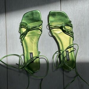 Nine West Green Strappy Sandals